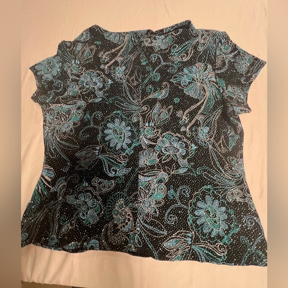 HELENE BLAKE WOMEN’s SHORT SLEEVE DRESSY TOP SIZE PXL. BEAUTIFUL LIKE BRAND NEW - Picture 3 of 11